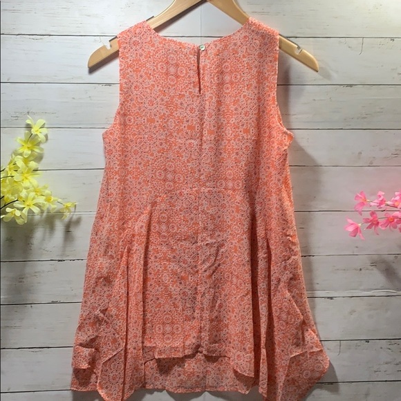 NWOT Fever lightweight Orange Print Tank Blouse - Picture 4 of 8